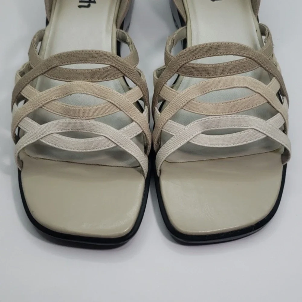 Judith Women's Tan Beige Strappy Block Heel Sandals Size 8‎